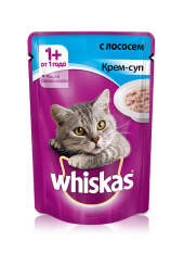 Whiskas для кошек крем-суп с лососем 85 гр.